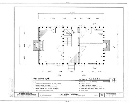 Colonial Williamsburg Cottage   Architectural Plans  