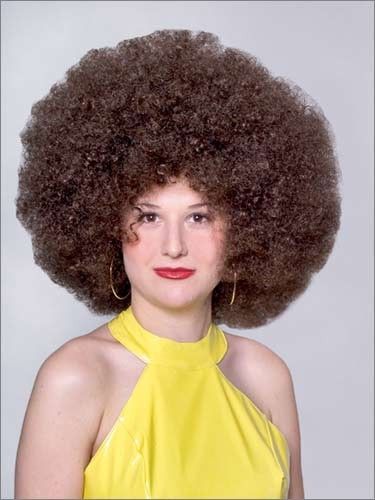 JUMBO Afro 70s FUNK DISCO PIMP Hippie WIG Costume Brown  