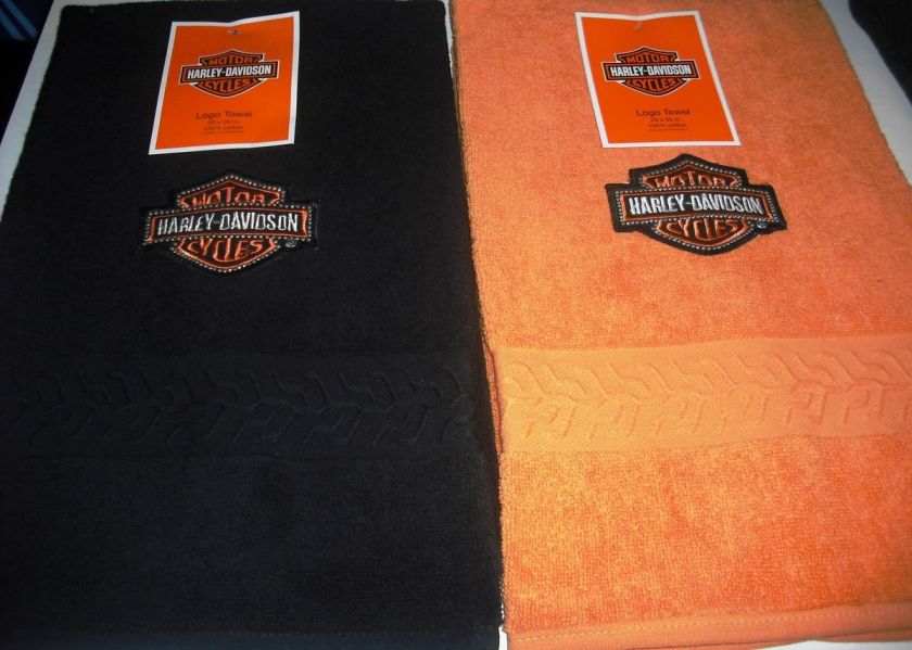 HARLEY DAVIDSON TOWEL SET 4 BIKERS RIDERS MOTORCYCLES RALLYS DAYTONA 