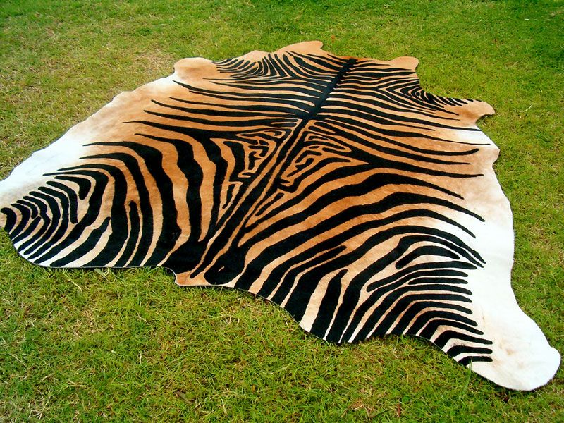 ZEBRA Print/Printed COWHIDE SKIN Rug steer COW HIDE dc0541  