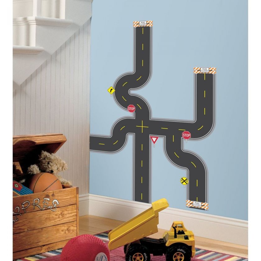   30 BiG Wall Stickers Car Track Decals Room Decor Construction Truck