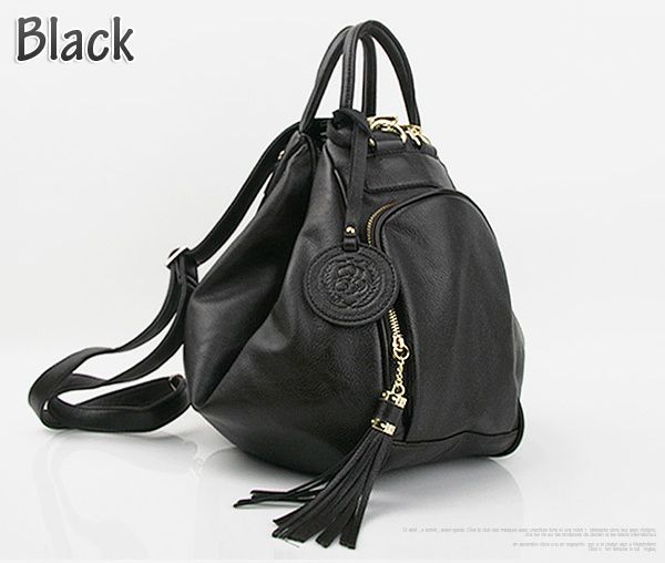 Tassel Hobo Shoulder Backpacks Leather Bags for Womens   Inner Cell 