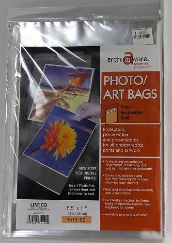 Lineco Archival Photo & Art Bags 8.5 x 11 Quantity 50  