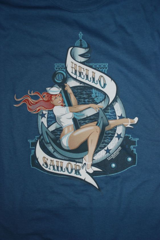 US NAVY USN SAILOR GIRL Nose Art Pin up Girl T SHIRT  