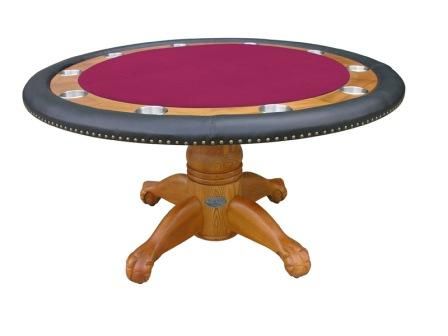 in 1  60 ROUND POKER CARD & DINING TABLE~2 FELTS~OAK  