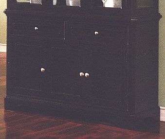 Black 2 Drawer Buffet Sideboard Server w/ Cabinets  