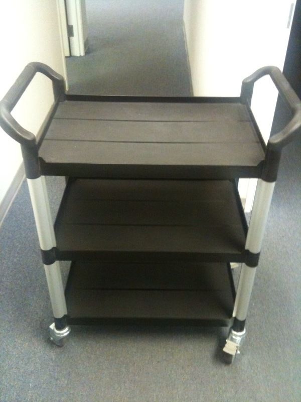 NEW Black Utility Rolling Cart 3 Shelf NEW Sturdy  