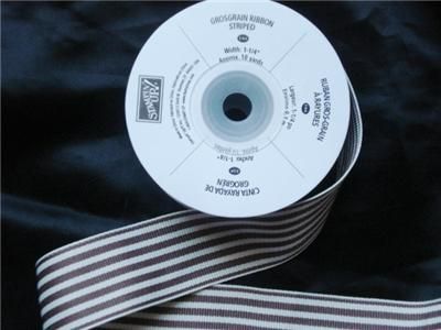 New Stampin Up Ribbon Grosgrain Striped Chocolate Chip  