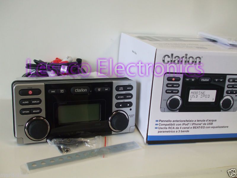 Clarion CMD7 Marine Boat 1 Din Stereo Receiver +Aux In  