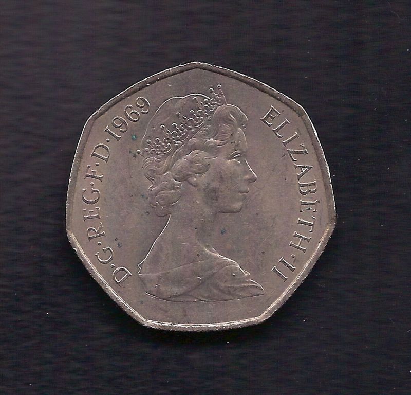 UK Great Britain 50 New Pence 1969 Coin KM # 913  