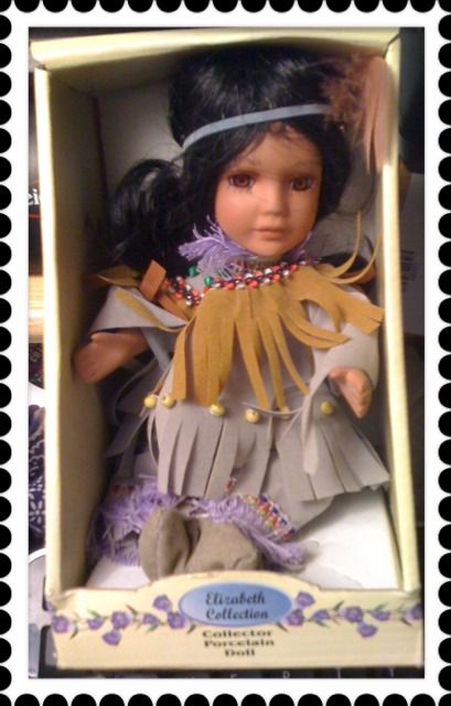 ELIZABETH COLLECTION COLLECTOR PORCELAIN DOLL NATIVE AM  