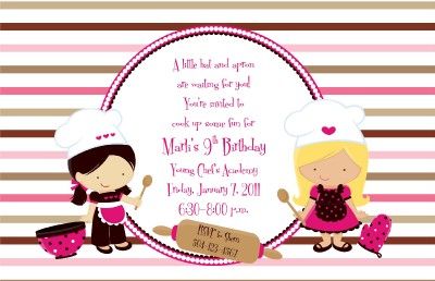 Cooking Party Chef invitation  