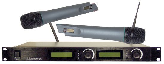 NEW 4 MIC MIKE WIRELESS CORDLESS MICROPHONE SYSTEM  