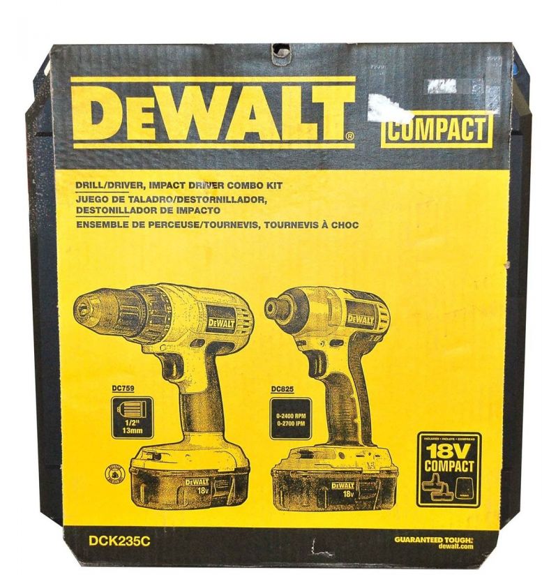 DeWALT Cordless Compact Drill + Impact Combo Kit DCK235C Tools NIB 