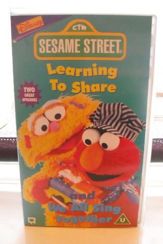 SESAME STREET LEARNING TO SHARE DISNEY VHS VIDEO  