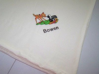 EMBROIDERED FABRIC DISNEY BAMBI BLANKET + PERSONALIZE  