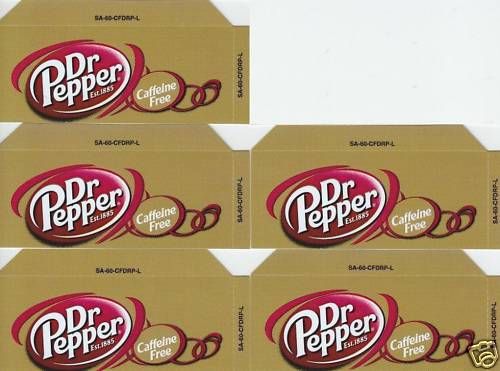 Caffeine Free Dr Pepper Small 5 Same Soda Vending Label  