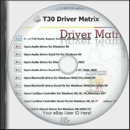 IBM T30 Laptop Drivers and Parts Repair Service Manual  