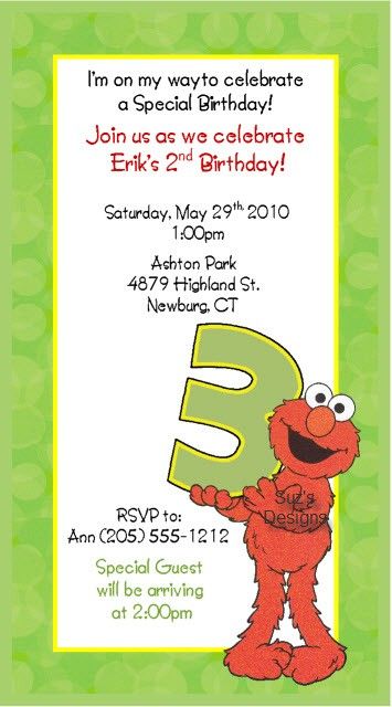 Sesame Street Invitations   ELMO, ABBY, ZOE PLUS MORE  