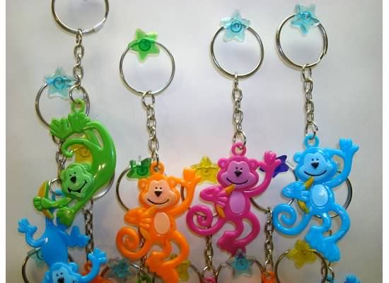 LOT of 12 Birthday Party Favor Monkey Keychains  