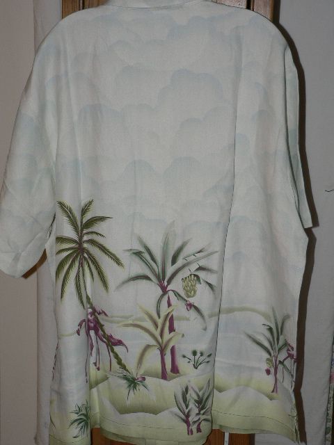 NEW TOMMY BAHAMA FLAMINGO WAS HIS NAME O CAMP SHIRT L  