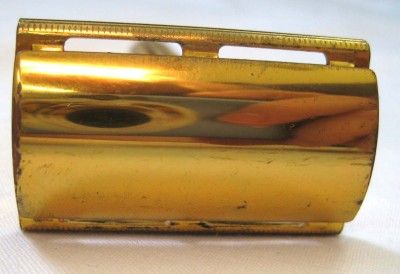 Vintage 1940s Gillette Gold Plated Tech Razor 3 Piece  