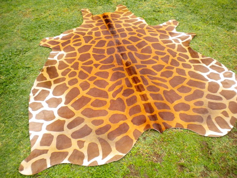 GIRAFFE Print/Printed COWHIDE SKIN Rug COW HIDE GIRAFFE DC3231  