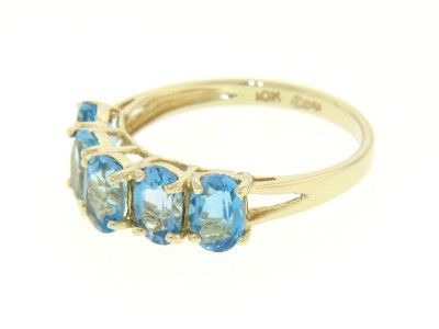 10K GOLD LONDON BLUE TOPAZ LADIES RING ESTATE JEWELRY  