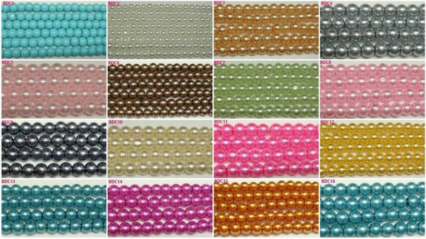 30 coolors 4mm Charm Glass Faux Pearl Round Craft Loose Beads BDC Pick 