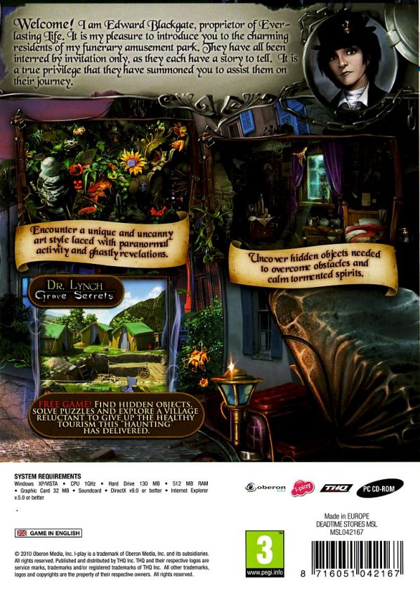 DEADTIME STORIES * PC HIDDEN OBJECT * BRAND NEW 8716051042167  