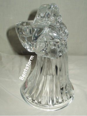   CLAUS Holiday Glass Candle holder for Christmas Gift RARE NEW  