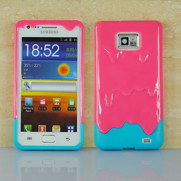 Cute 3D Melt iceCream Hard Case Skin Cover for Samsung Galaxy S2 i9100 