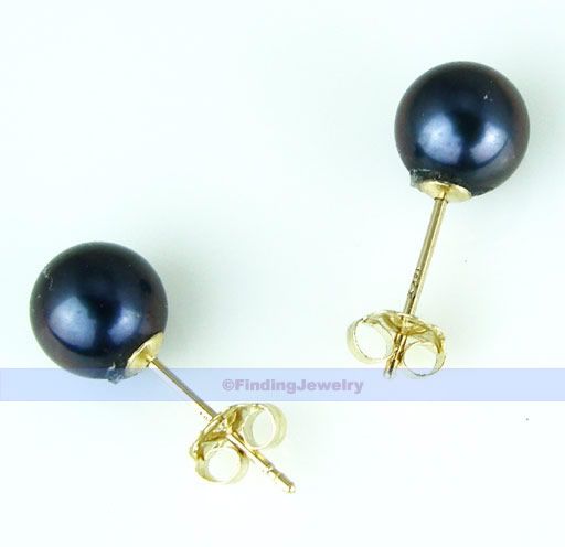 pearl 14k yellow gold earring studs beautiful elegant pearl jewelry