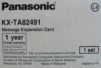 New Panasonic KX TA82491 DISA Message Expansion Card  