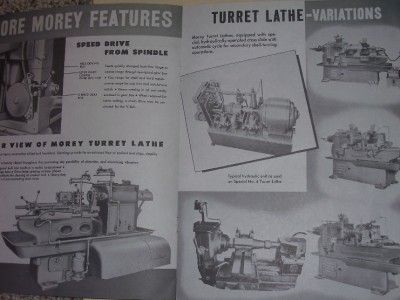 Vtg Morey Machinery Co Catalog~2/3/4 Turret Lathes~Tool  