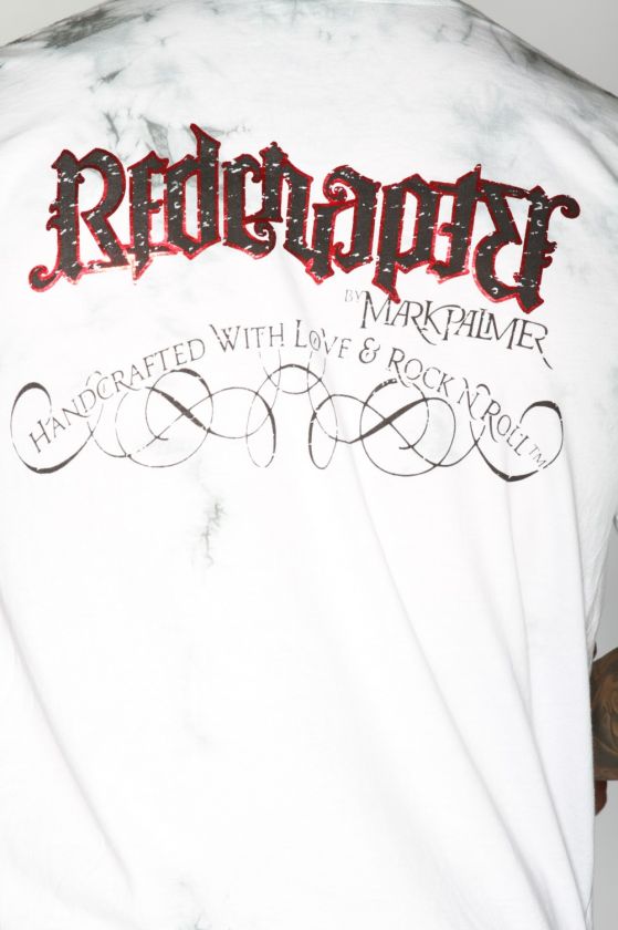 mens red chapter clothing ambigram shirt in the saint sinner design in