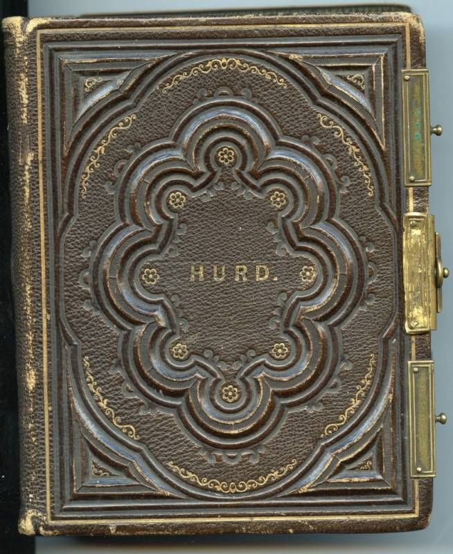 Antique Photo Album HURD Ohio,Illinois 23 CDVs 8 Tin  