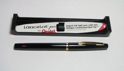 Pentel Lancelot Rollerball Pen   Black / Gold   NEW  