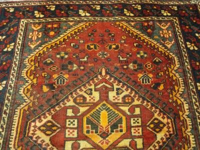 ANTIQUE PERSIAN BORUJERD TRIBAL BIRD OLD RUG 410 x 10  