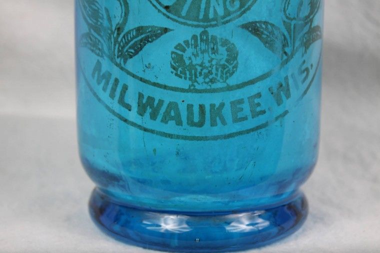 L152 ANTIQUE E.L. HUSTING BLUE SELTZER BOTTLE MILWAUKEE WISCONSIN 