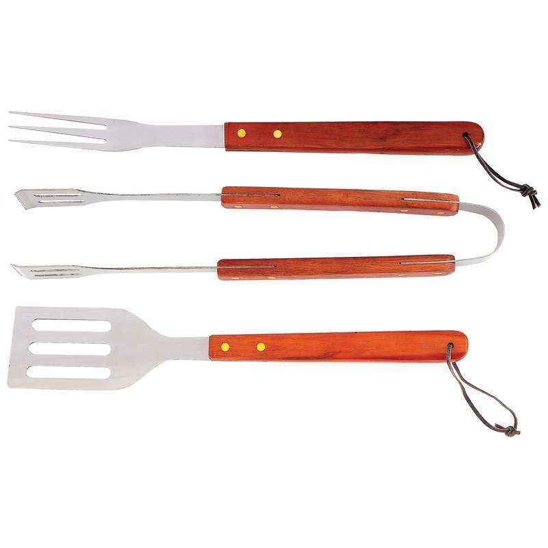 Chefmaster 3pc Stainless Steel Barbeque Grill Tool Set  