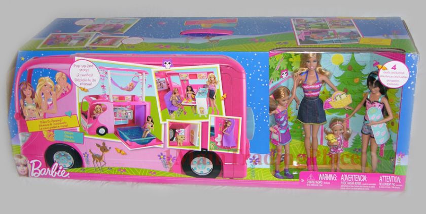 Barbie Camper And 4 Sisters Doll Set RV Van Bus For Glamour Girl 