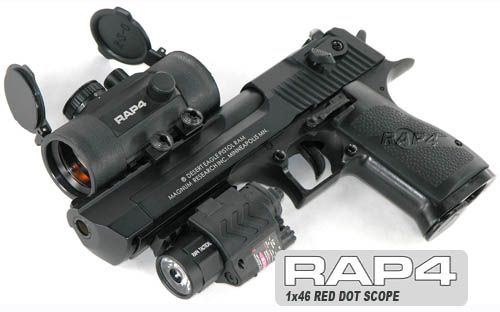 NEW DESERT EAGLE PAINTBALL PISTOL 1x46 RED DOT SCOPE  