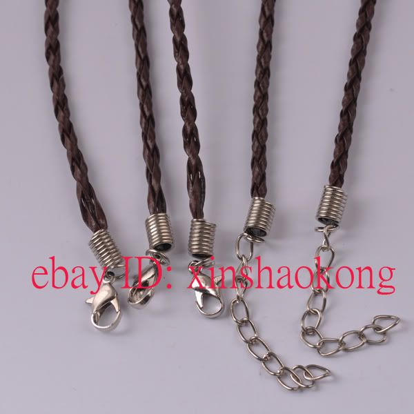 FREE SHIP 100pcs Braid Leather Necklace Cords K5619  