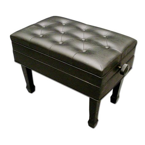 Frederick Piano Bench Artist Adjustable Black Polish or Black Satin 