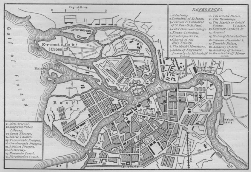 RUSSIA Plan of St Petersburg, 1882 map  