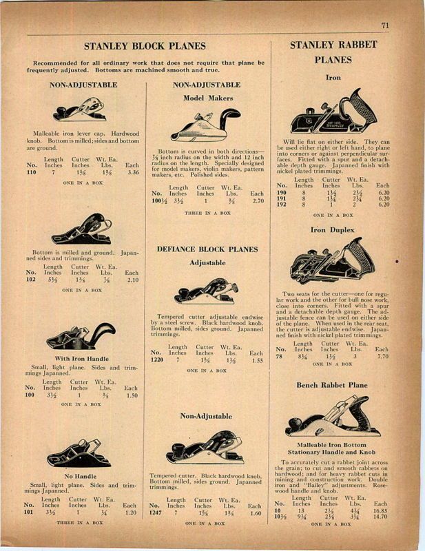 1950 Special Stanley Planes Circular Tougue Groove ad  