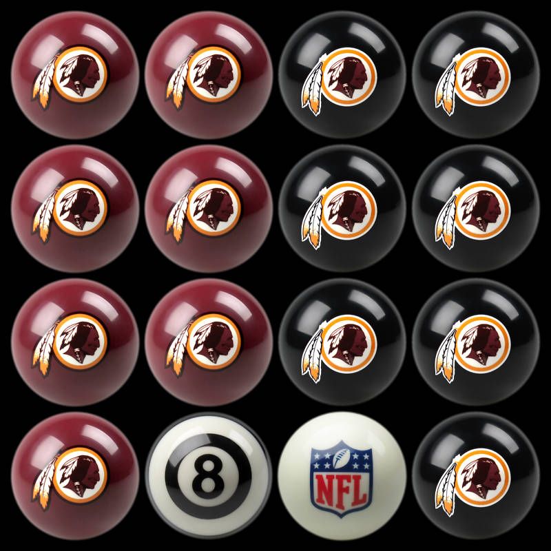 NFL WASHINGTON REDSKINS POOL / BILLIARD TABLE BALL SET  