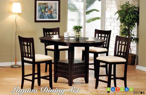 Espresso Table Set Dining room Kitchen Dinette Bar Pub  