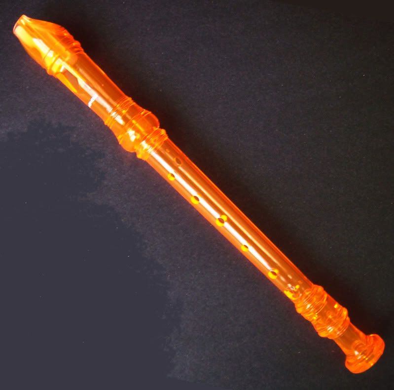 LUMINESCENT ORANGE ABS PLASTIC 3pc C SOPRANO RECORDER  